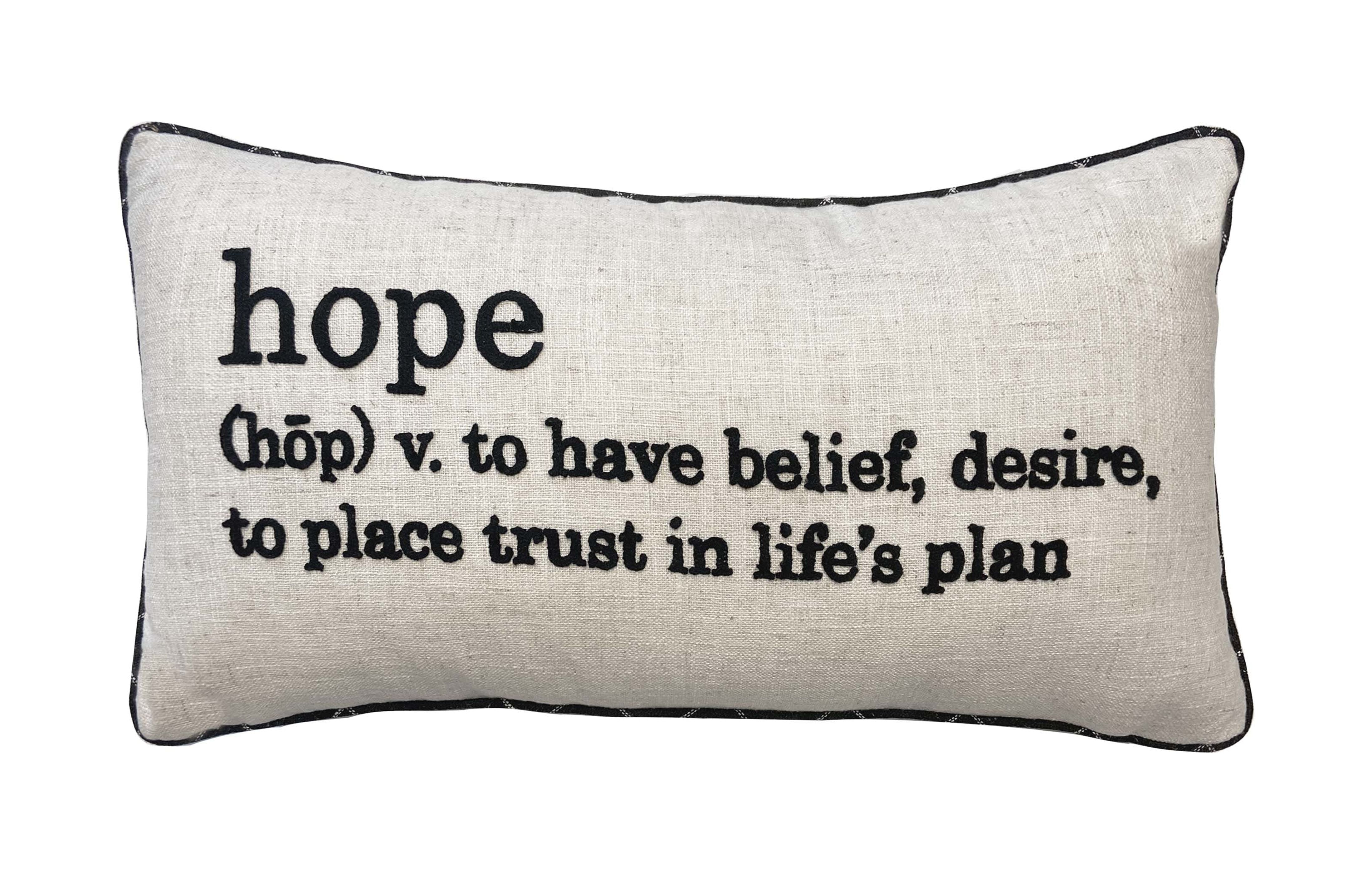 Mainstays Decorative Hope Lumbar Pillow Ivory Black 12x22