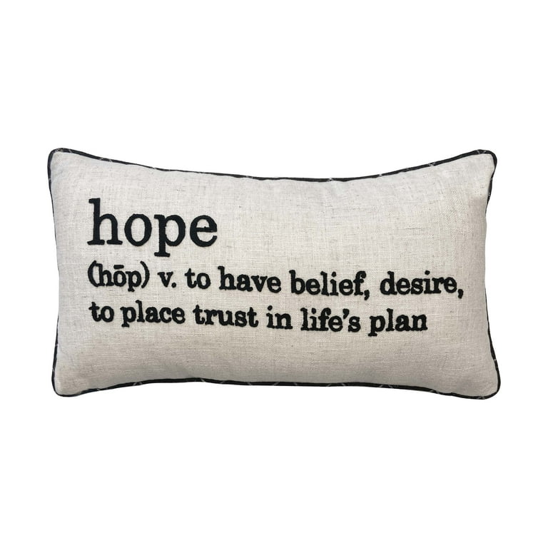Mainstays Decorative Hope Lumbar Pillow Ivory Black 12x22