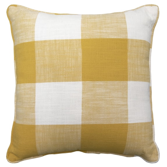 Mainstays Decorative Throw Pillow, Plaid, Square, Yellow, 18''x18'', 1Pack
