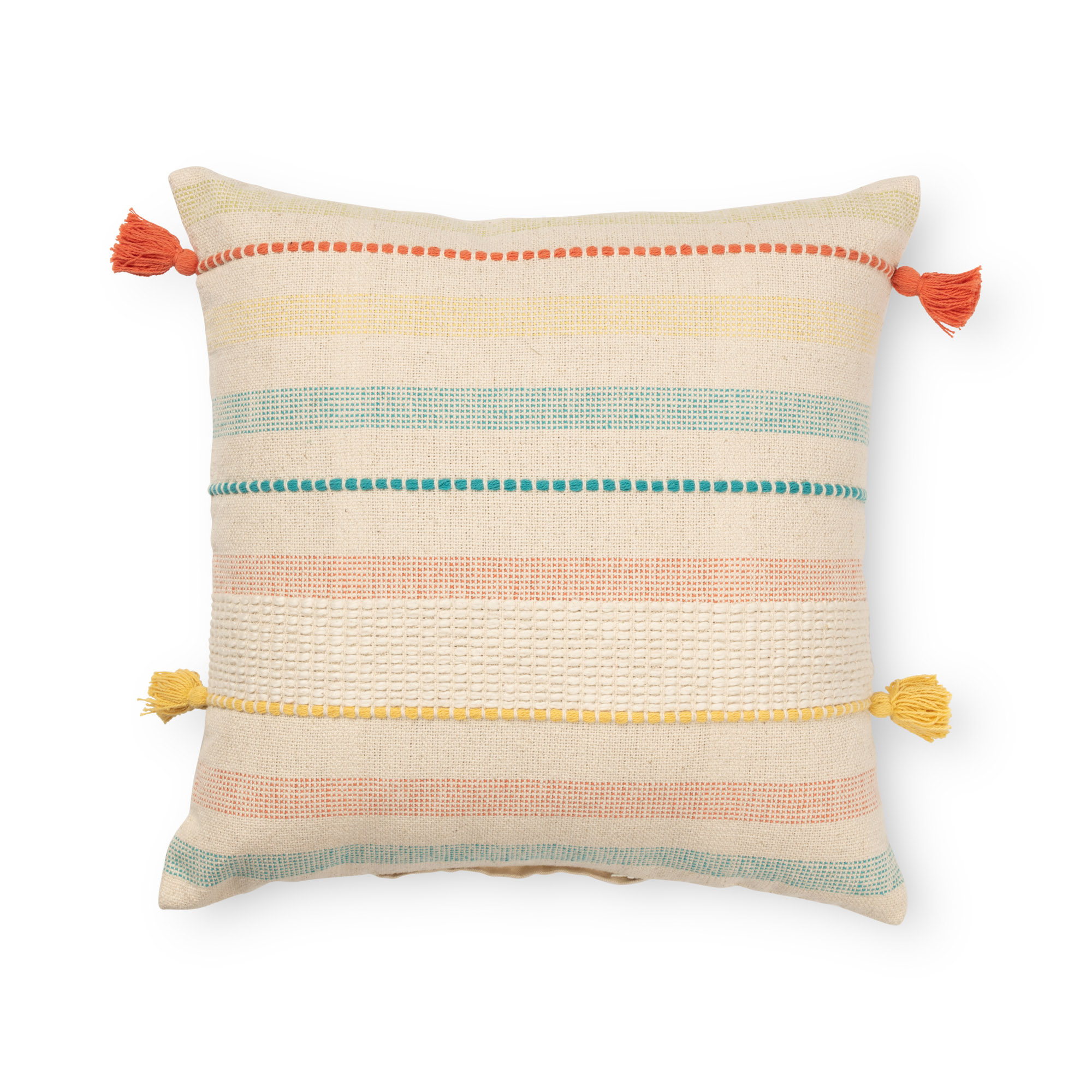 Mainstays Decorative Throw Pillow, Stripe, Multi, 18" Square, Single