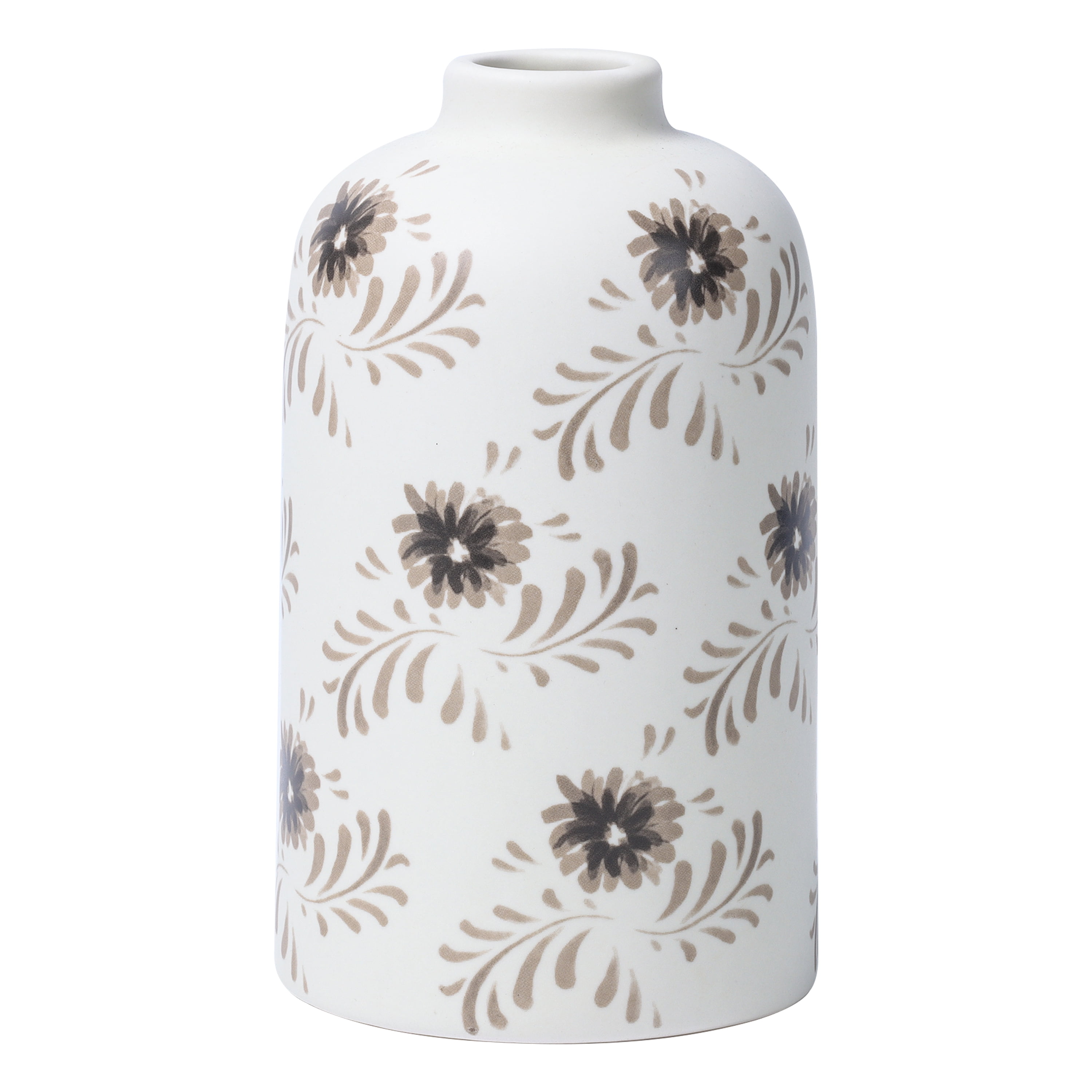 Mainstays By Becky G. & Alejandra Small 6.38" White Flower Decorative Ceramic Vase