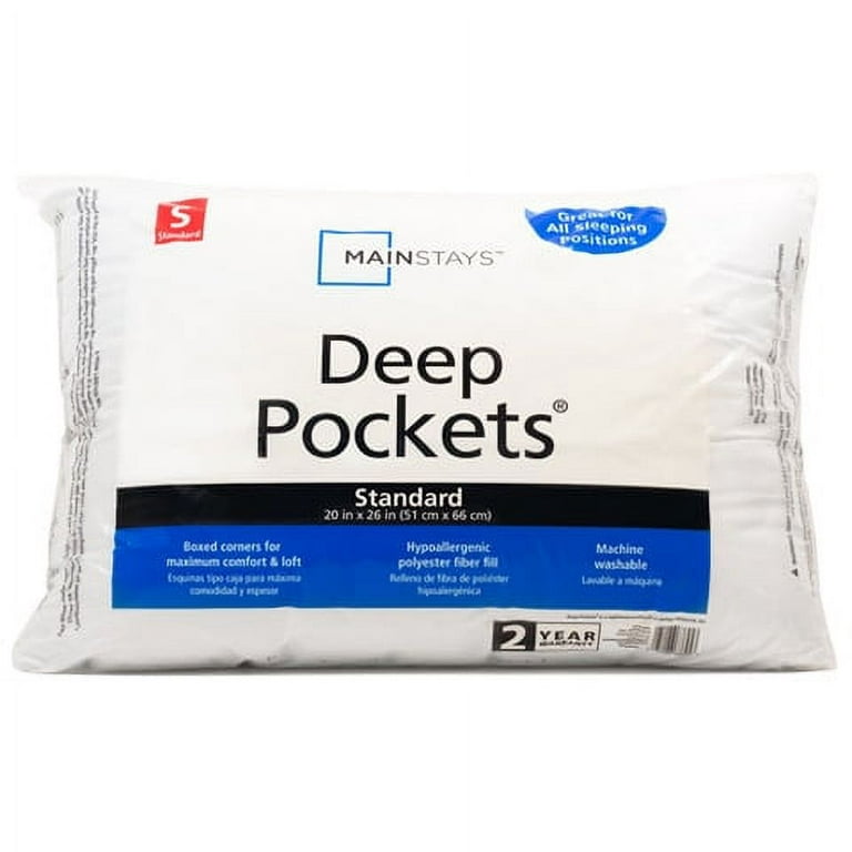 Mainstays Deep Pockets Standard 20 X 26 Pillow