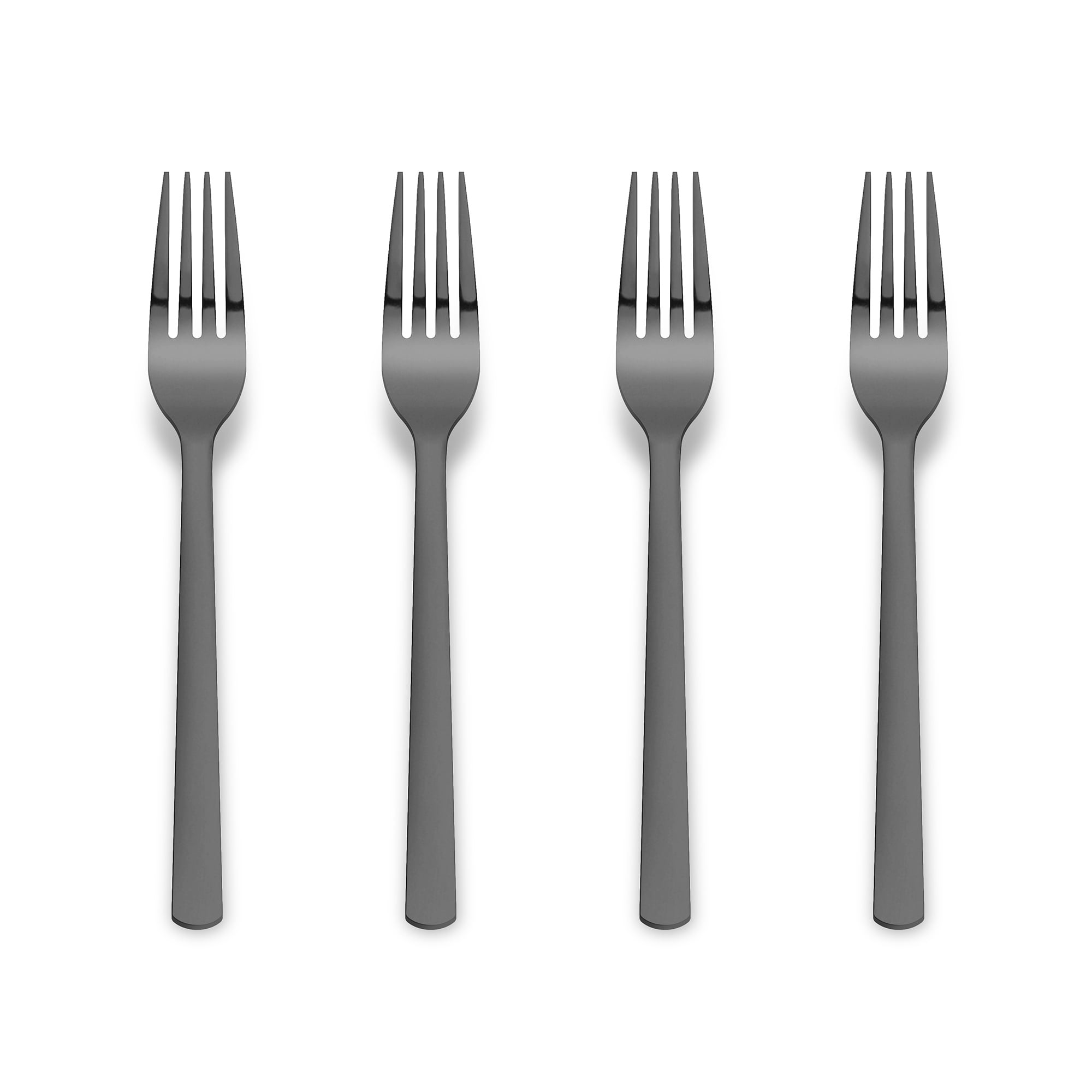 Mainstays Delandra 4-Piece Stainless Steel Dinner Forks, Black