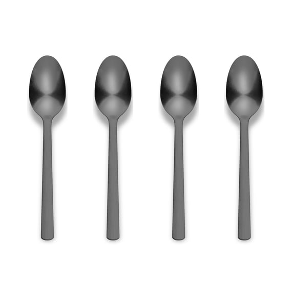 Mainstays Delandra 4-Piece Stainless Steel Dinner Spoons, Black