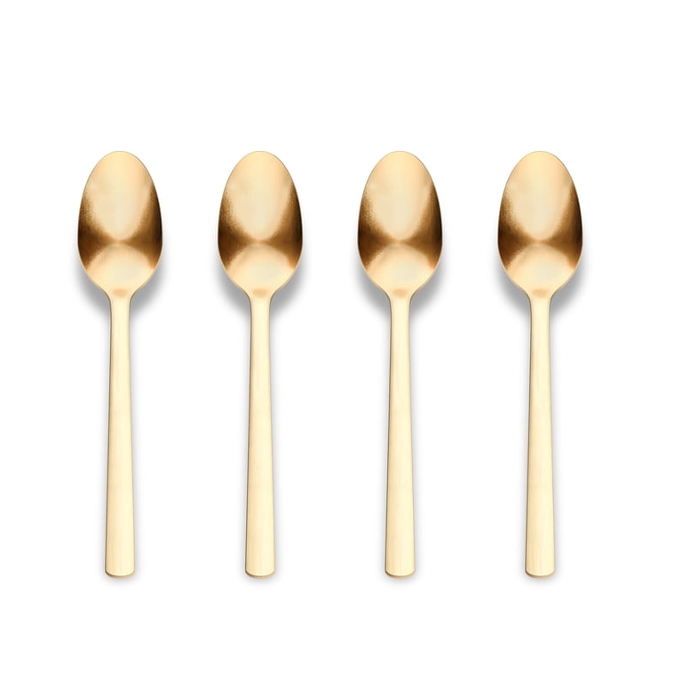 Mainstays Delandra 4-Piece Stainless Steel Dinner Spoons, Gold