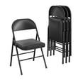 thumbnail image 1 of Mainstays Deluxe Vinyl Padded Seat and Metal Back Folding Chair, Black, 4 Pack, 1 of 12