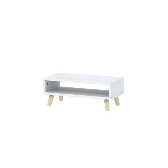 Mainstays Desk Riser with Wood Legs, White Wood Grain Finish. 9 in Width