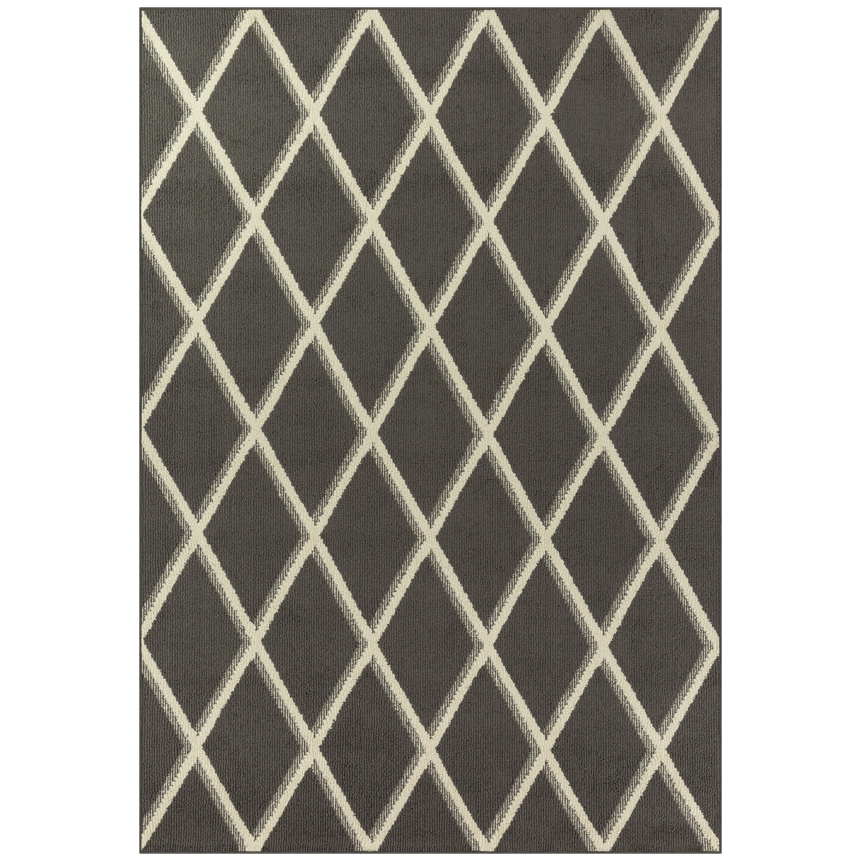 Mainstays Diamond Geometric High Low Pile Gray Indoor Area Rug, 7' x 10'