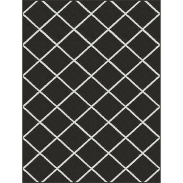 Mainstays Diamond Indoor Area Rug, Black, 5' x 7' for Living Room