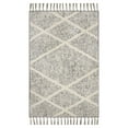 thumbnail interactive-video image 1 of Mainstays Diamond Microfiber Plush Non-Skid Indoor 30" x 45" Accent Rug with Fringe - Grey/Ivory, 1 of 12