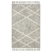 Mainstays Diamond Microfiber Plush Non-Skid Indoor 30" x 45" Accent Rug with Fringe - Grey/Ivory