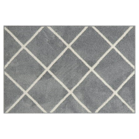 Mainstays Diamond Plush Grey Indoor 30" x 45" Accent Rug