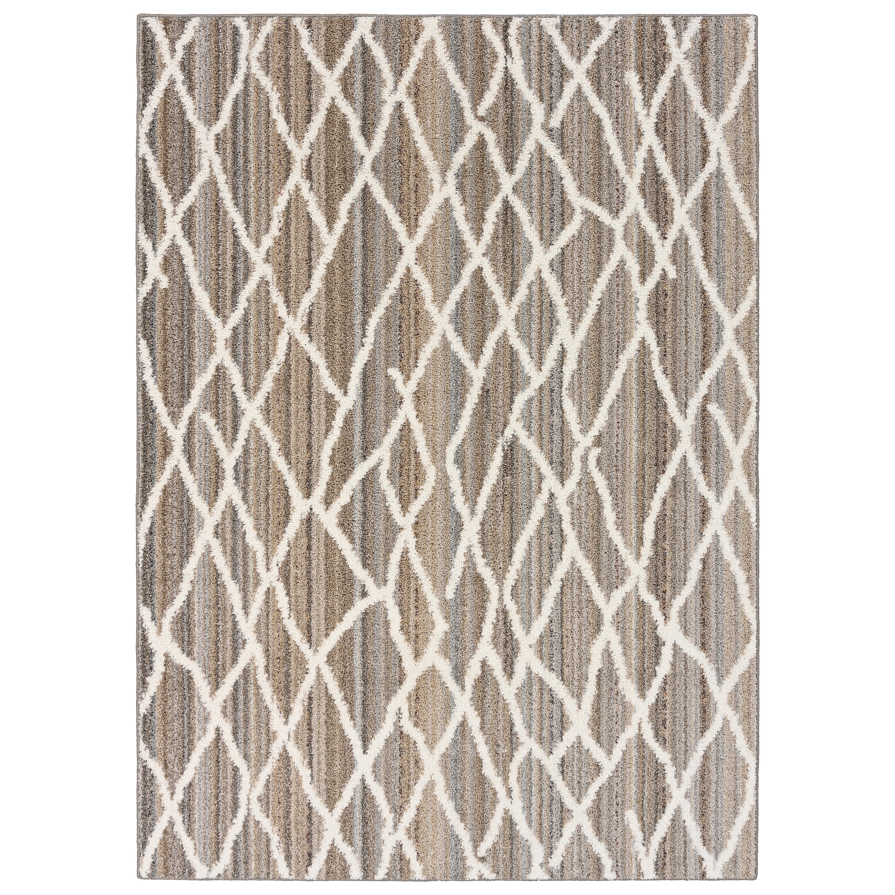 Mainstays Diamond Stripe Earth Tone/White Indoor Area Rug, 5' x 7'