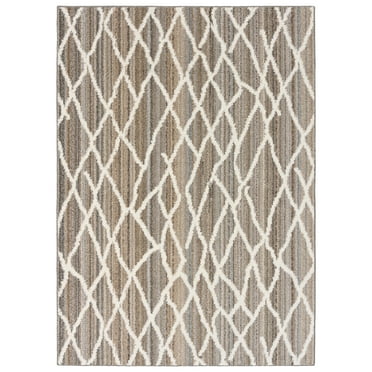 Mainstays Diamond Stripe Earth Tone/White Indoor Area Rug, 5' x 7'