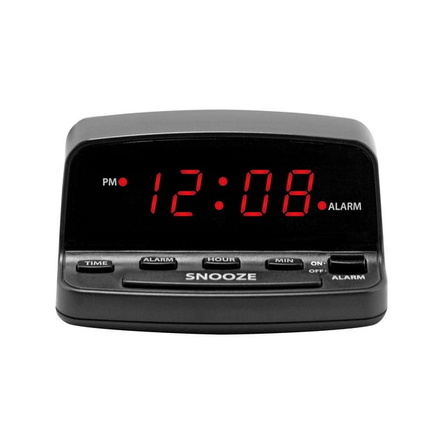 Mainstays Digital Alarm Clock with Keyboard Style Controls, Battery