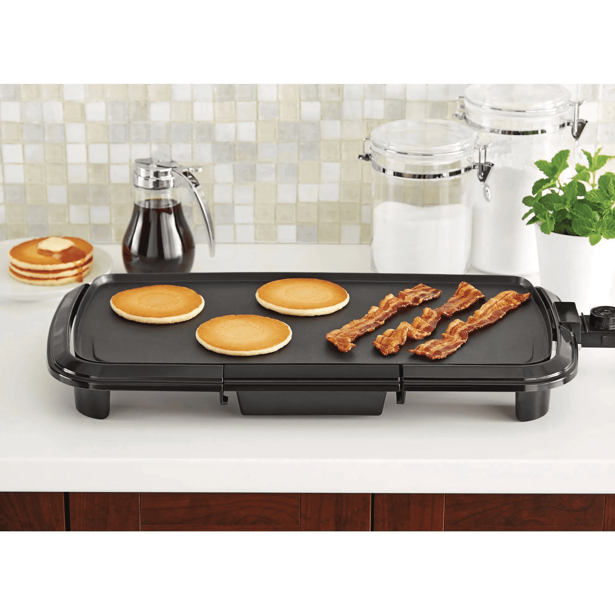 Mainstays Dishwasher-Safe 20" Black Griddle with Adjustable Temperature Control - Walmart.com