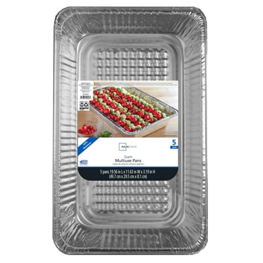 Mainstays Disposable Aluminum Full Size Steam Table Pans, 5 Count 19.56" x 11.63" x 3.19"