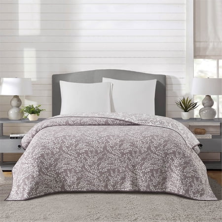 Mainstays Floral Quilt Embroidered Polyester Quilted Quilts, King - Breathable, Antimicrobial, Hypoallergenic