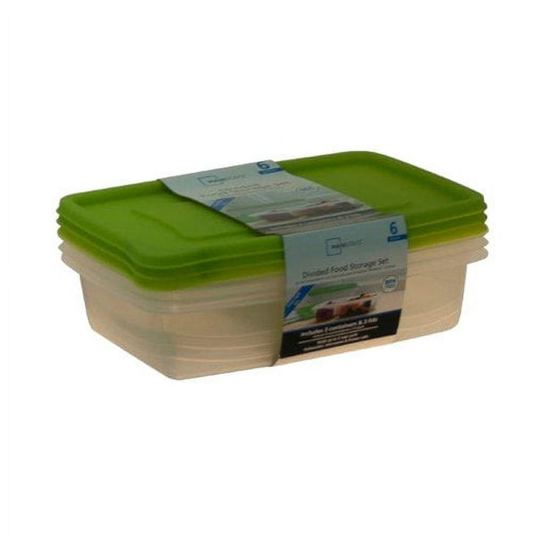 Mainstays 4PK Multi Sizes Rectangular Tritan Nesting Storage Container,  Clear Lid & Color Locks