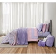 thumbnail image 1 of Mainstays Dorm Essentials 17-Piece Queen Bed-in-a-Bag Comforter Set, Reversible Purple Floral, 1 of 18