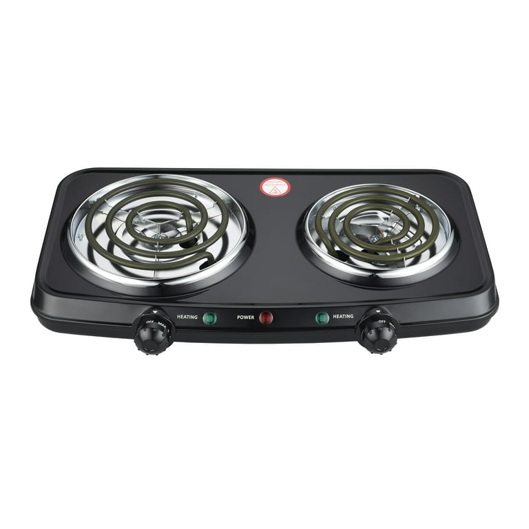 Hot Plate for Cooking, Vayepro 1800W Portable Electric Stove,Double Electric  Burner for Cooking,UL listed,Cooktop for Dorm Office Home Camp, Compatible  with All Cookware