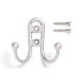thumbnail image 1 of Mainstays, Double Hook Satin Nickel Metal Hooks, for Hanging Towels and Coats, 10 lbs Capacity, 1 Pc, 1 of 7