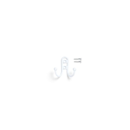 Mainstays, Double Hook White Metal Hooks, for Hanging Towels and Coats, 10 lbs Capacity, 1 Pc