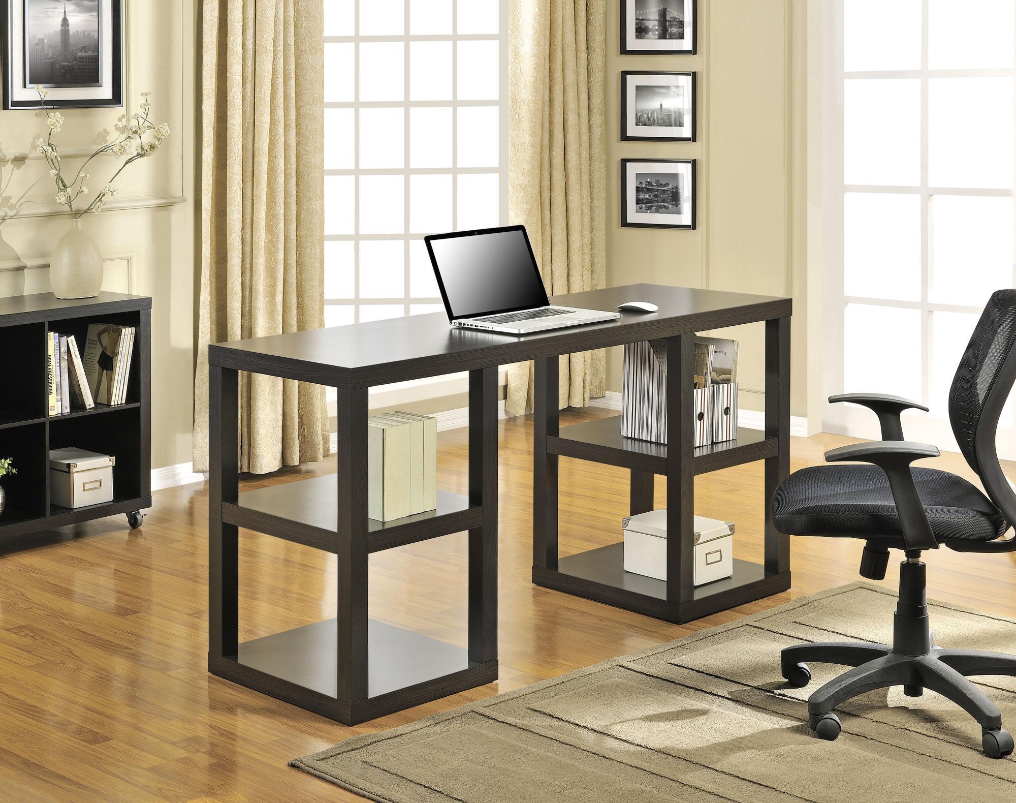 Mainstays Double Pedestal Computer Desk, Espresso - image 1 of 4