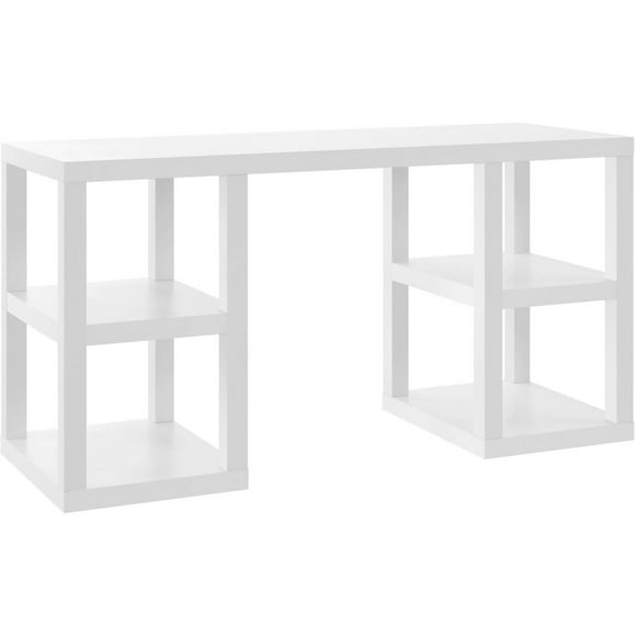 Mainstays Double Pedestal Parsons Desk, White