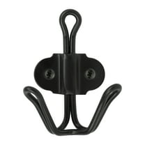 Mainstays Double Prong Metal Wall Mounted Coat and Hat Hook, Matte Black