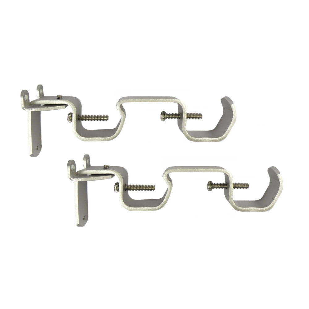 Mainstays DoubleRod Bracket Set, Nickel