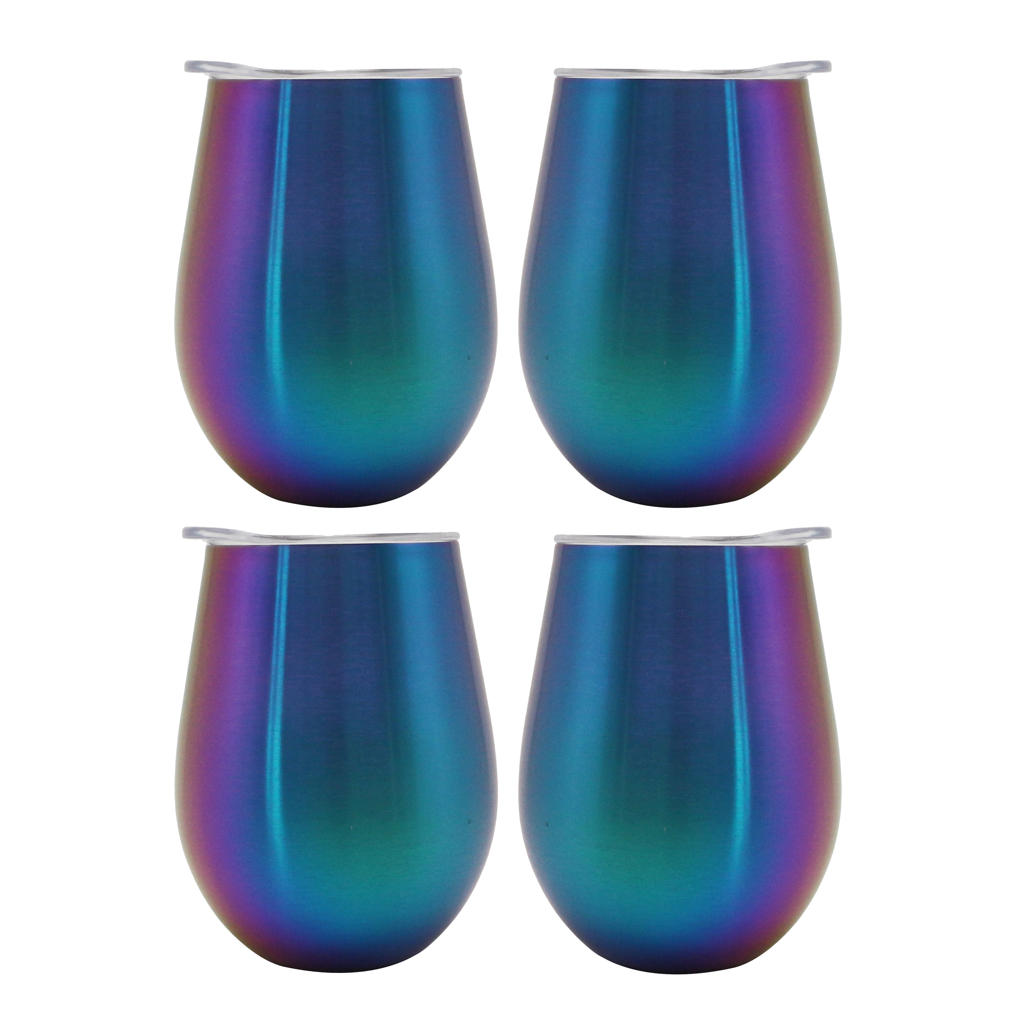 Mainstays Double Wall Stainless Steel 10 oz. Rainbow Wine Tumblers, 4 Pack - image 1 of 6