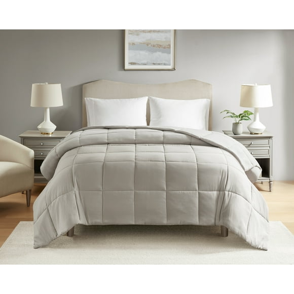Mainstays Down Alternative Comforter, Stone, Full/Queen, All Ages, All Season, Unisex