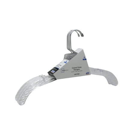 Mainstays Swivel Neck Crystal Clear Plastic Dress Hanger, Adult, 4 Count