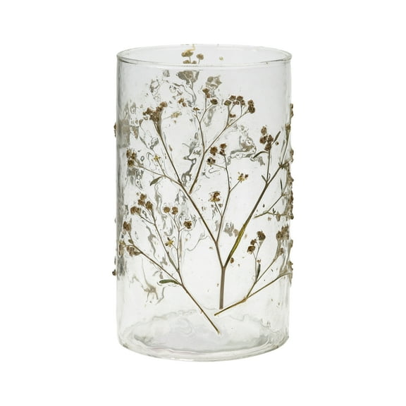 Mainstays Decorative Dried Floral Glass Vase, 7.75"