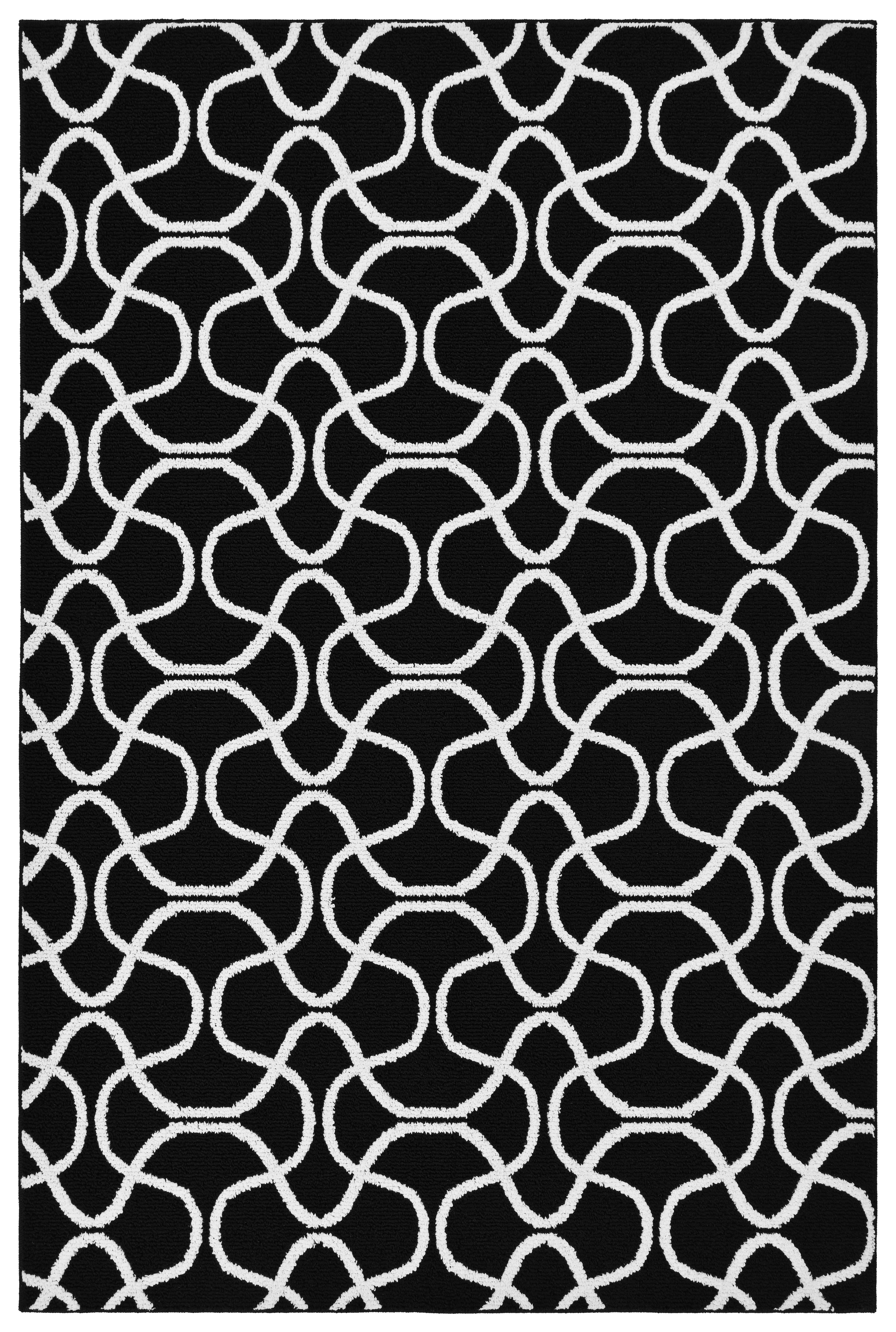 Mainstays Drizzle Black/White Indoor Area Rug, 7'6" x 9'6"