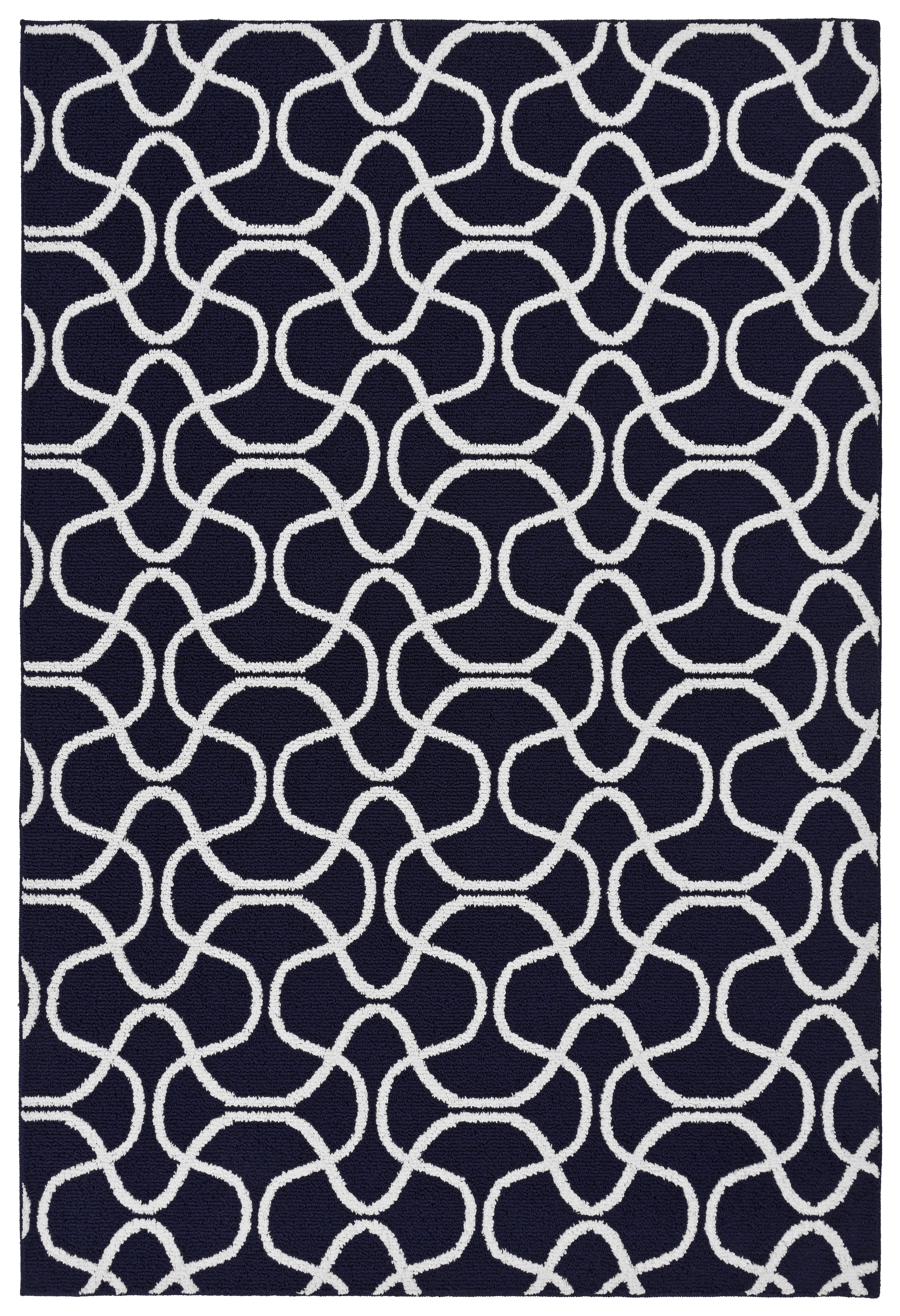Mainstays Drizzle Navy/White Indoor Area Rug, 6' x 9'