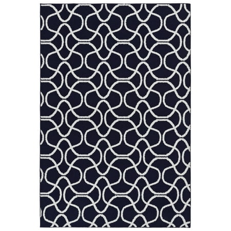 Mainstays Drizzle Navy/White Indoor Area Rug, 6' x 9'