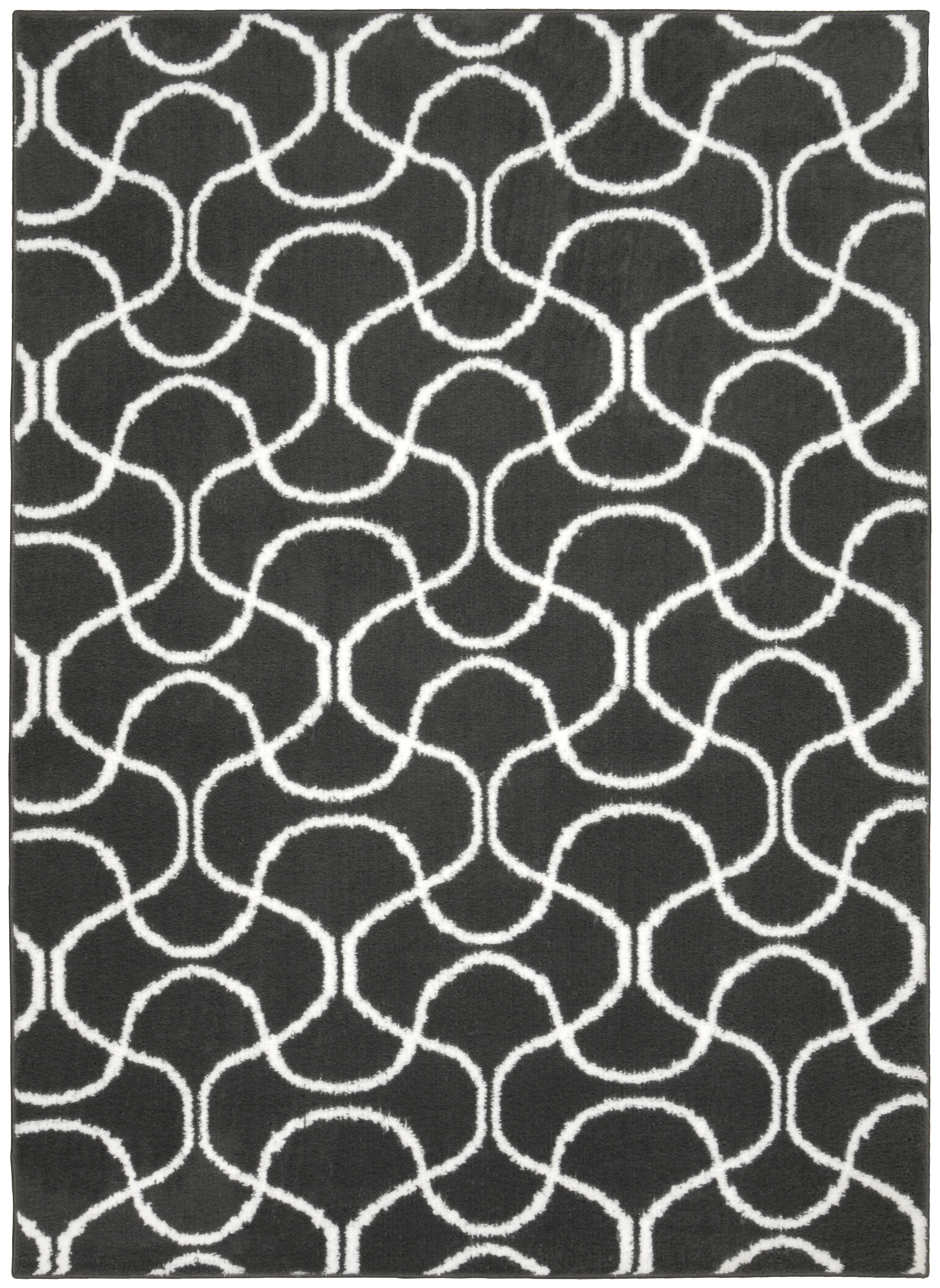 Mainstays Drizzle Cinder Gray/White Indoor Area Rug, 5' x 7'