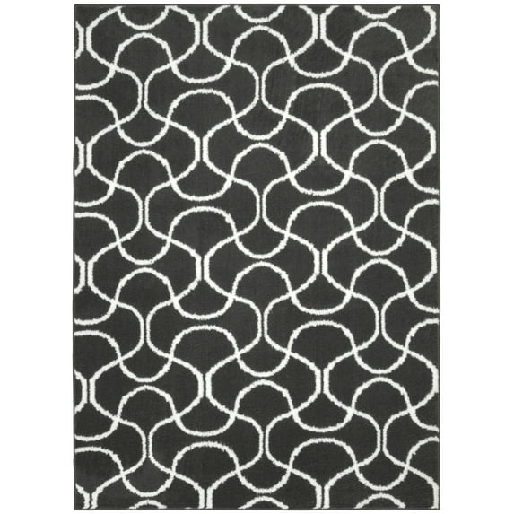 Mainstays Drizzle Cinder Gray/White Indoor Area Rug, 5' x 7'