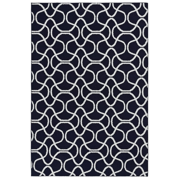 Mainstays Drizzle Navy/White Indoor Area Rug, 45" x 66"