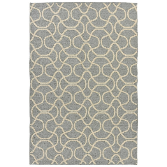 Mainstays Drizzle Silver/Ivory Indoor Area Rug, 5' x 7'
