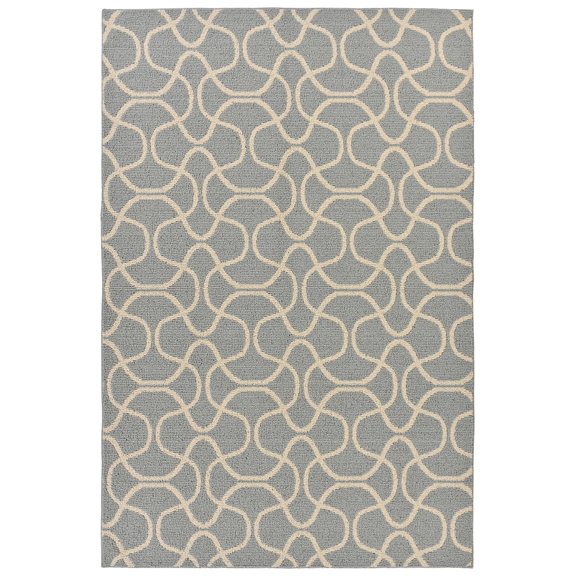 Mainstays Drizzle Silver/Ivory Indoor Area Rug, 6' x 9'