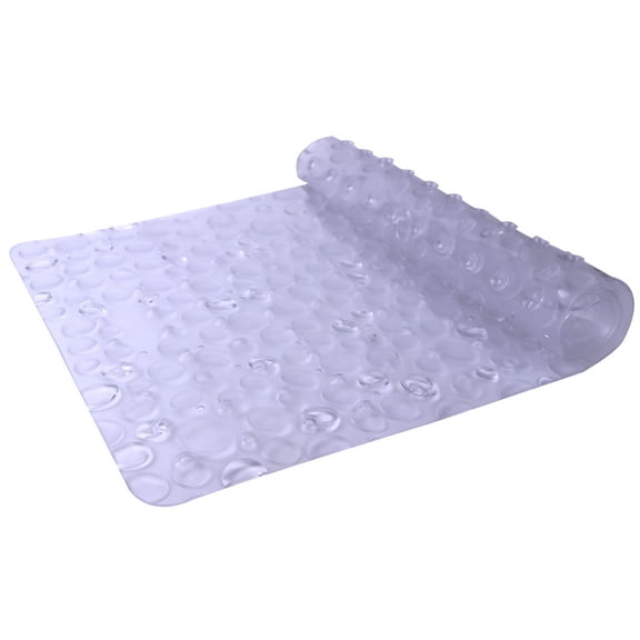 Mainstays Droplets Vinyl Bathtub Mat, Clear, 17" x 36"