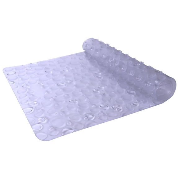 Mainstays Droplets Vinyl Bathtub Mat, Clear, 17" x 36"