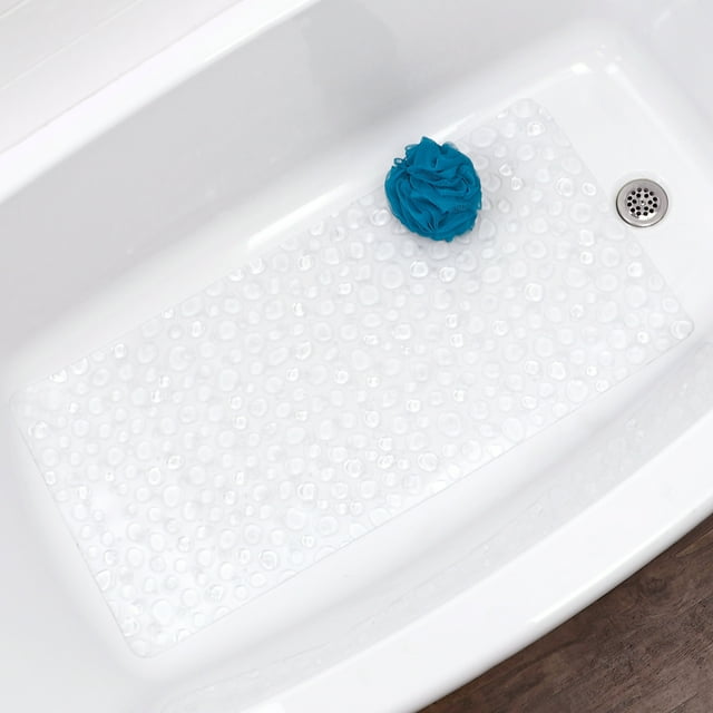 Mainstays Droplets Vinyl Bathtub Mat, Clear, 17" x 36" - Walmart.com