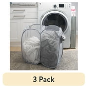 (3 pack) Mainstays Dual Pop-up Mesh Laundry Hamper for Teen, Adult, or Child