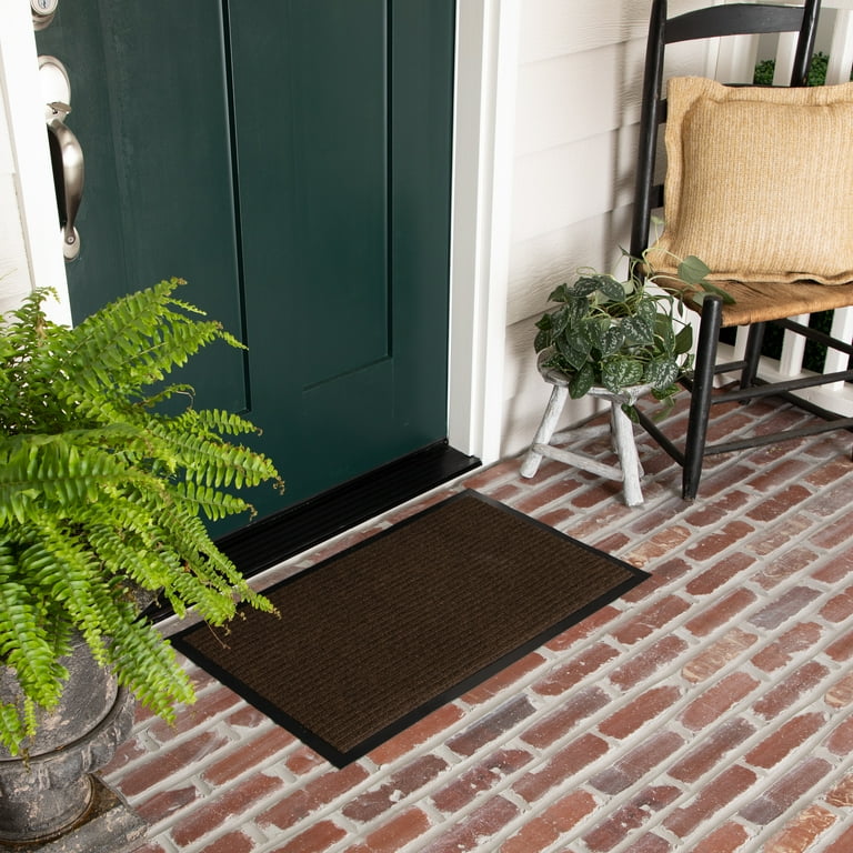 Mainstays Dura Vinyl Outdoor Doormat, Mocha, 18 x 30