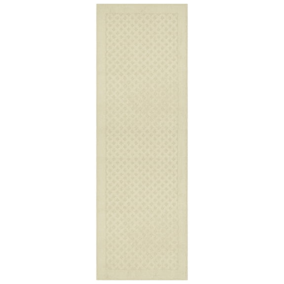 Mainstays Traditional Dylan Solid Diamond Runner Rug, Beige, 2'6" x 8'