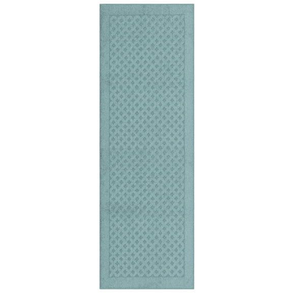 Mainstays Traditional Dylan Solid Diamond Runner Rug, Blue, 2'6" x 8'